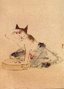 Hiroshige, Ando Cat Bathing France oil painting artist